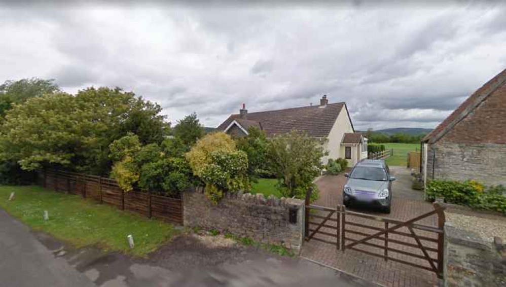 Looking towards the garden in Biddisham where the mobile home will be sited (Photo: Google Street View)