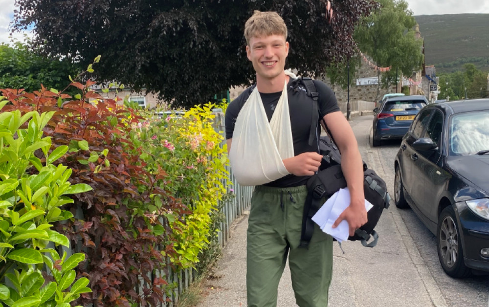 Dion fell and broke his wrist whilst on a charity hike trying to raise money for Open Door, a Stockport mental health charity (Image - Sara Teiger)