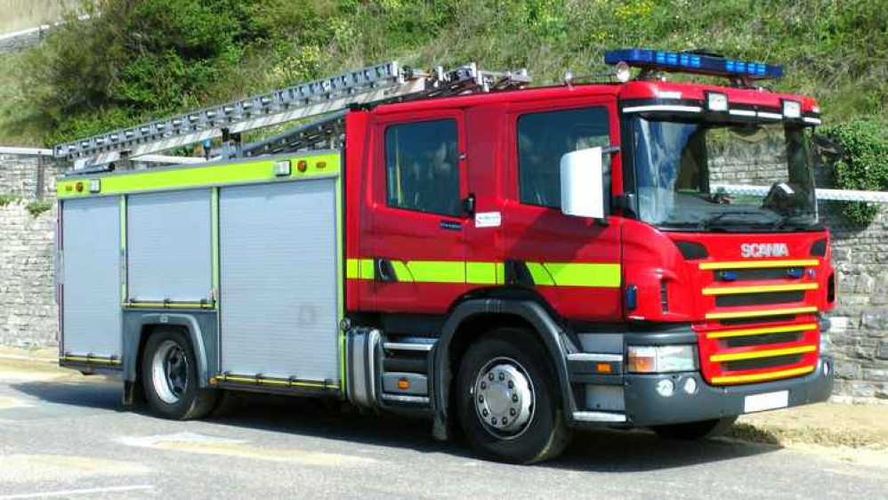 Firefighters from Cheddar freed the casualty from the crash in the village (Photo: Alex Borland)