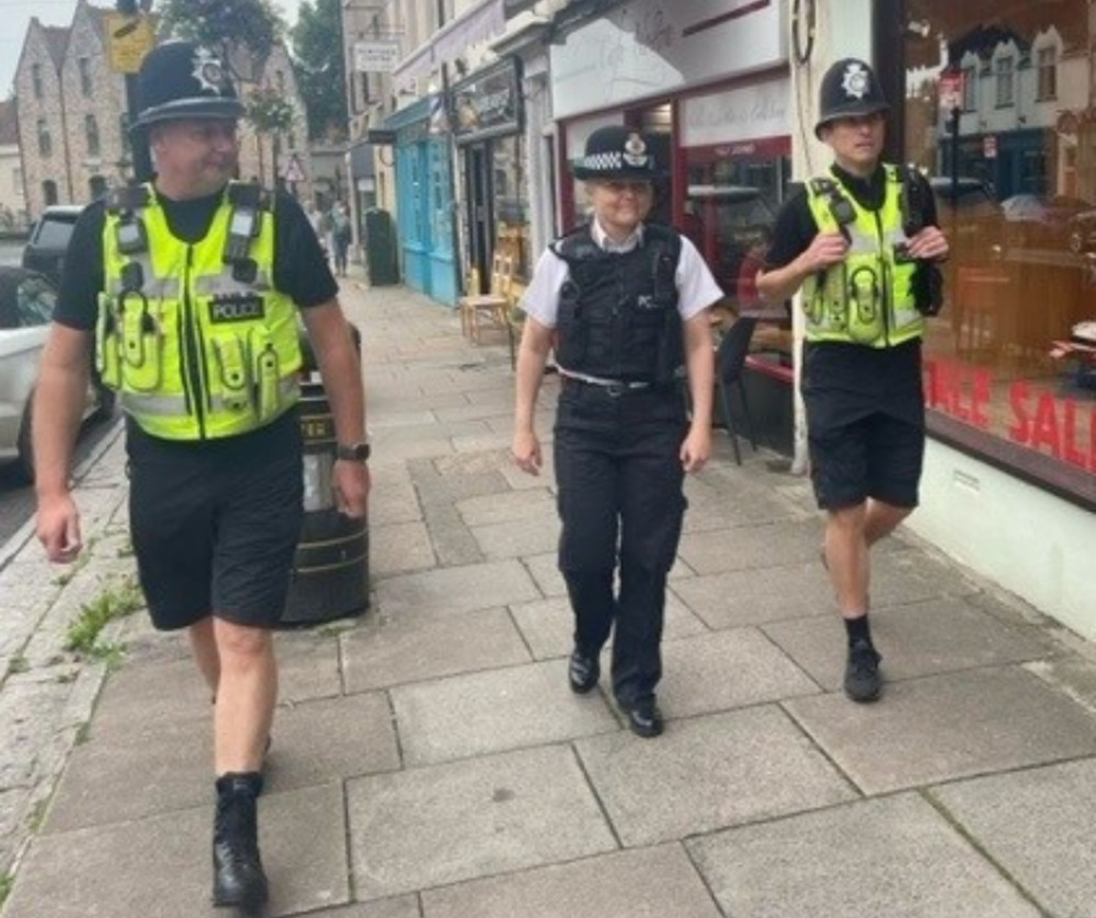 Police on patrol in Wells Police on patrol in Wells