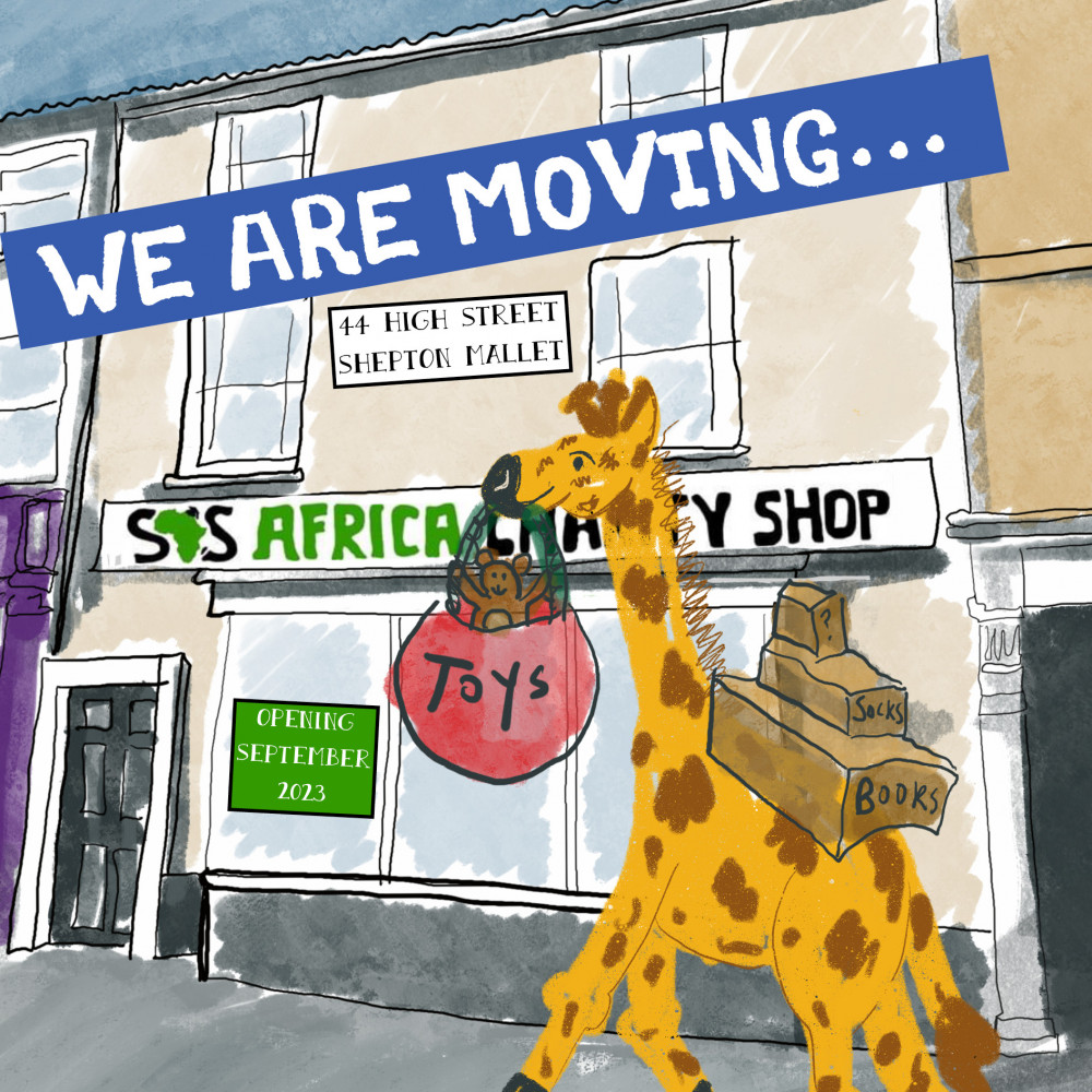 The SOS Africa Charity Shop will offer various items, including clothing, accessories, and household goods. 