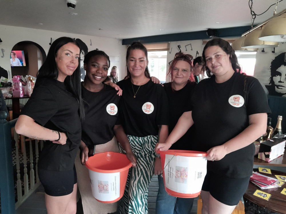 Nursing students, Chloe Dutton, Sam Nsiah, Kirsty Taylor, Jemma Gough and Vicky Brooks, hosted a charity fun day yesterday (Staffordshire University).