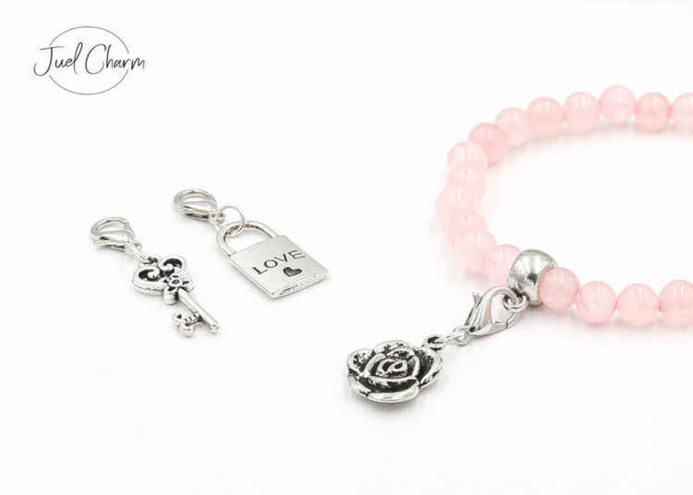 Rose, lock and key charms Rose, lock and key charms