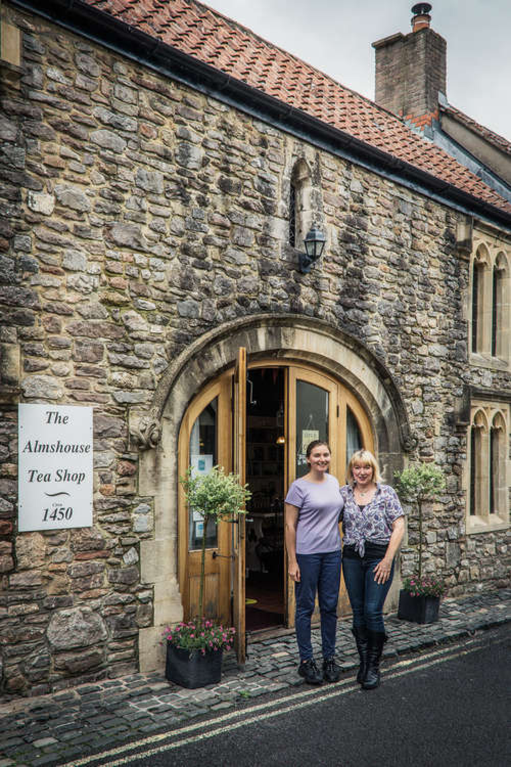 Skye and Nicky Frewin outside the Almshouse Tea Shop (Photo: Aaron Geis Photography)