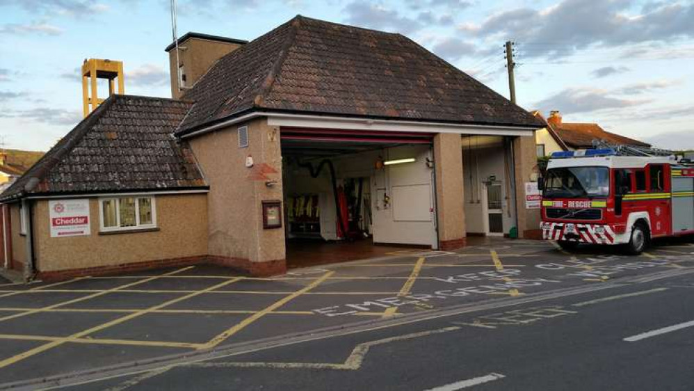 Firefighters from Cheddar Fire Station tackled the incident