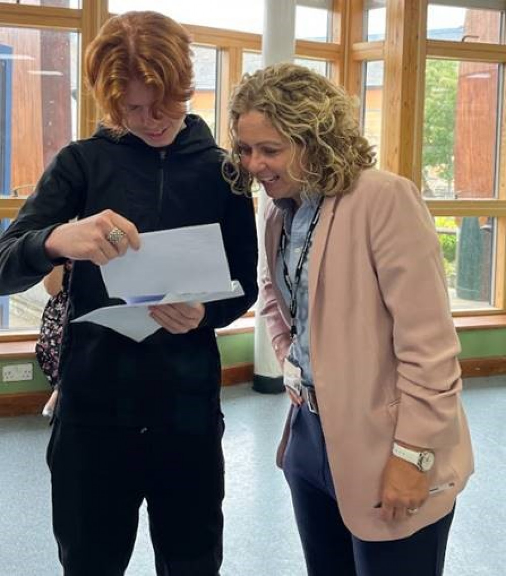 Headteacher Grainne McLaughlin shared in the excitement of results day