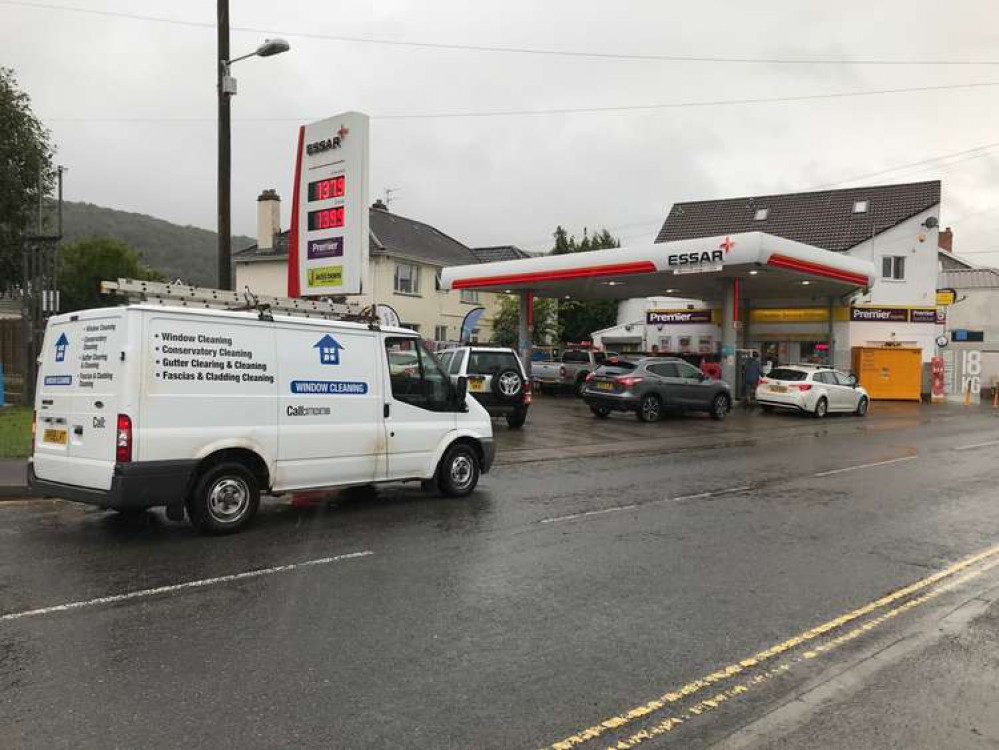 The Essar garage in Cheddar this afternoon