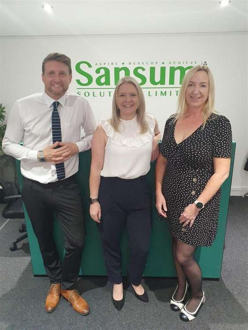 Jason Woodcock, Rachel Porter and Jennifer Wilson from Sansum Solutions will be fundraising through a skydive