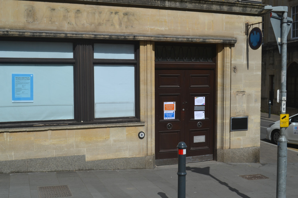 The sign is down - the former Barclays in Frome August 28