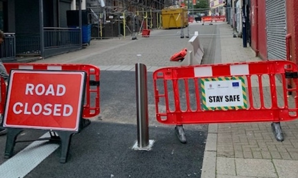 Part of Brunswick Street, Hanley, had to be blocked off in 2021 after asbestos was found (Health and Safety Executive).