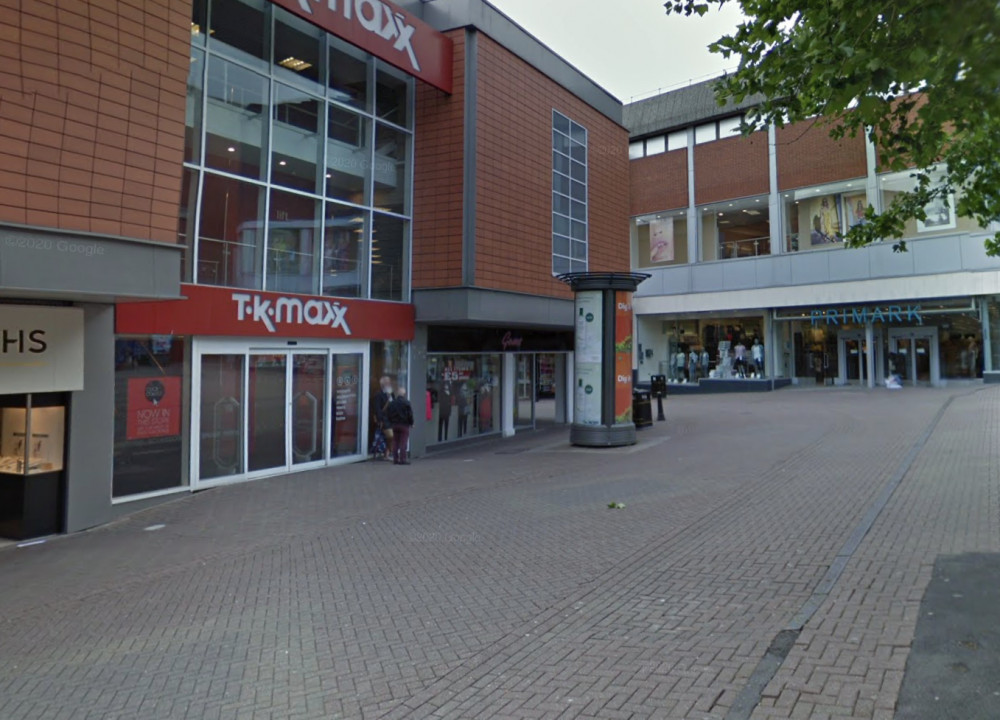 Police were called to Market Square, Hanley, last night after shop windows were broken (Google).