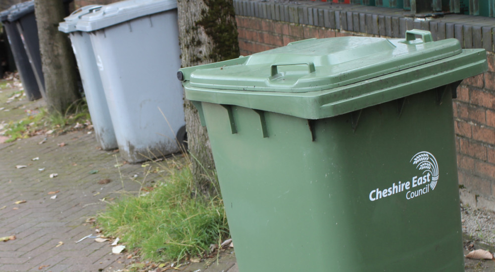 The three main bins of Cheshire East Council. (Image - Alsager Nub News) 