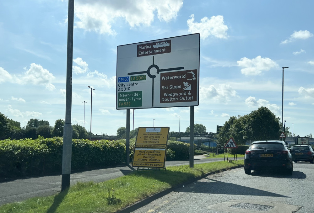 Work to widen the Marina Way and Festival Way arms of the roundabout at Festival Park started earlier this year (Nub News).