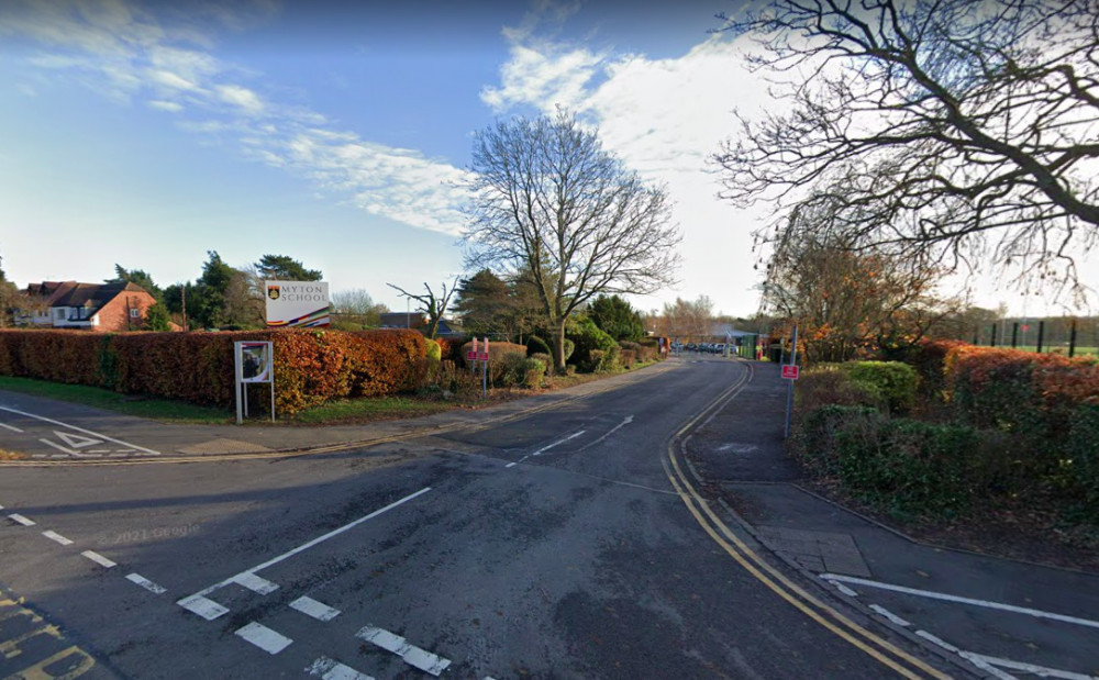 Most Myton School pupils will start the new term from home this week (image by google.maps)