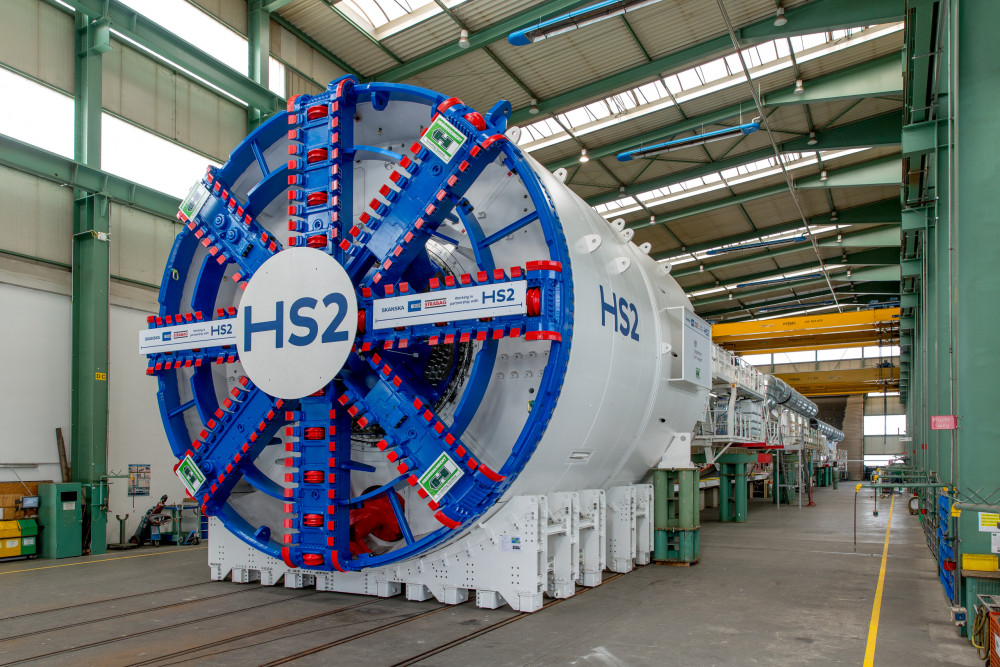 One of the giant TBMs for the Northolt Tunnel East in the Herrenknecht factory Germany (image via HS2).