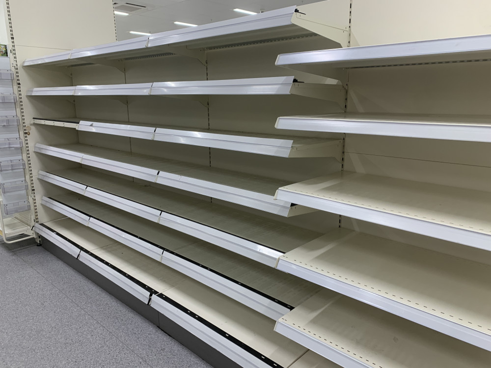 Empty shelves at Wilko's Acton store as more chains face closure today (image via Cesar Medina).