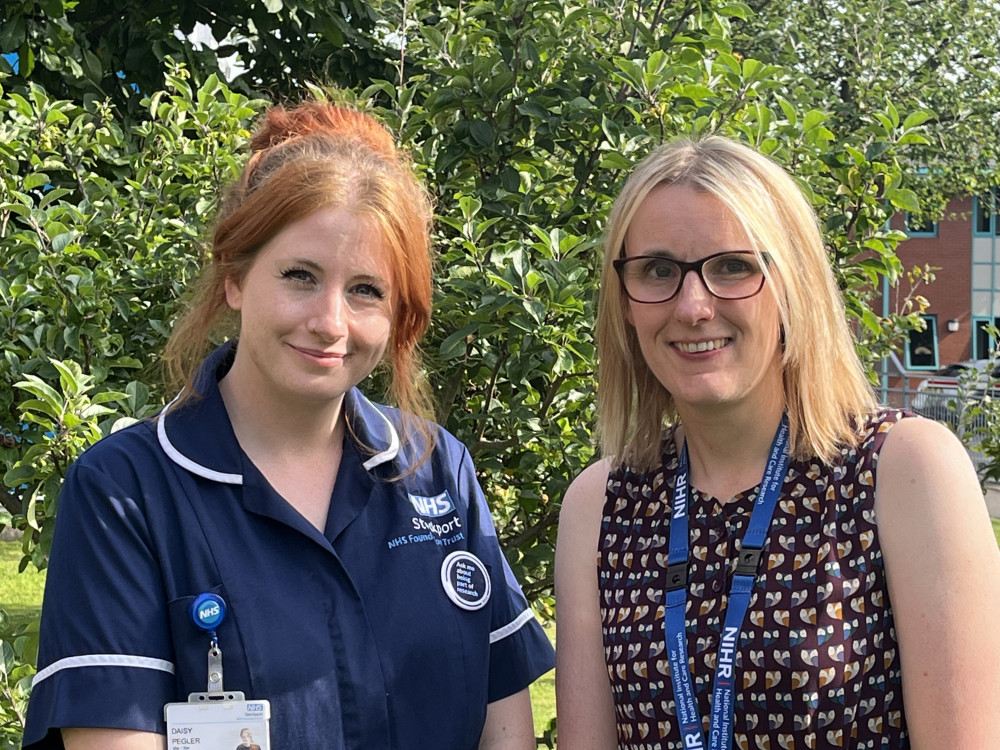 Daisy Pegler (left) and Wiesia Woodyatt (right) have been shortlisted as finalists in regional NHS research awards (Image - Stockport NHS Foundation Trust)