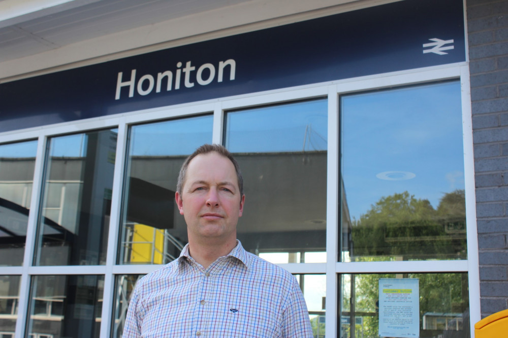 Richard Foord outside Honiton Train Station (Richard Foord's office) 