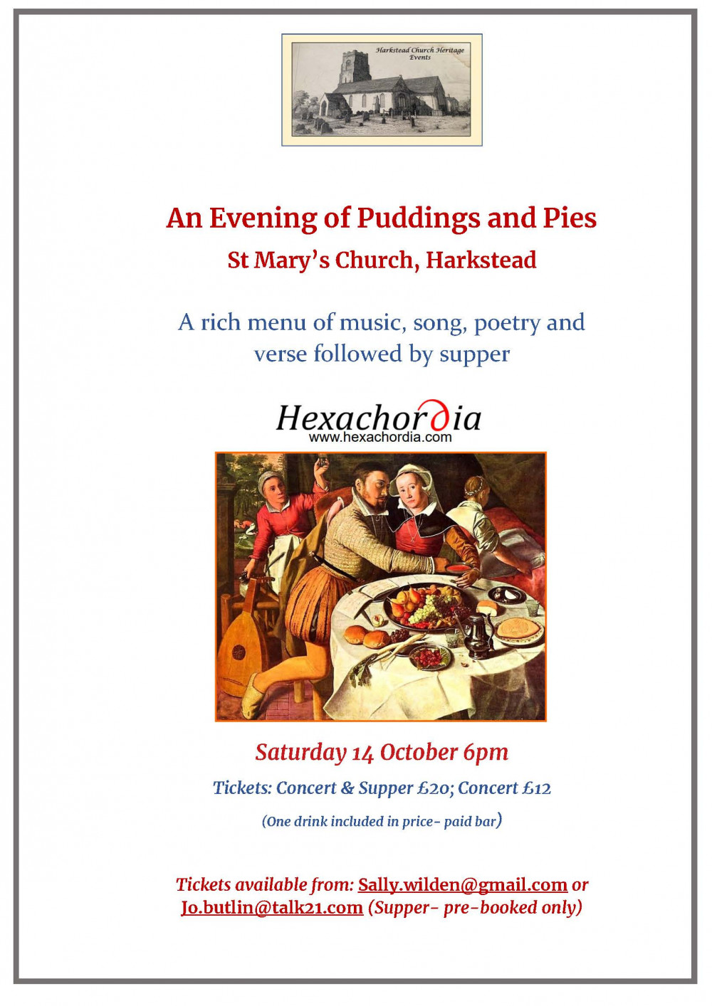 An evening of Puddings and Pies with Hexachordia