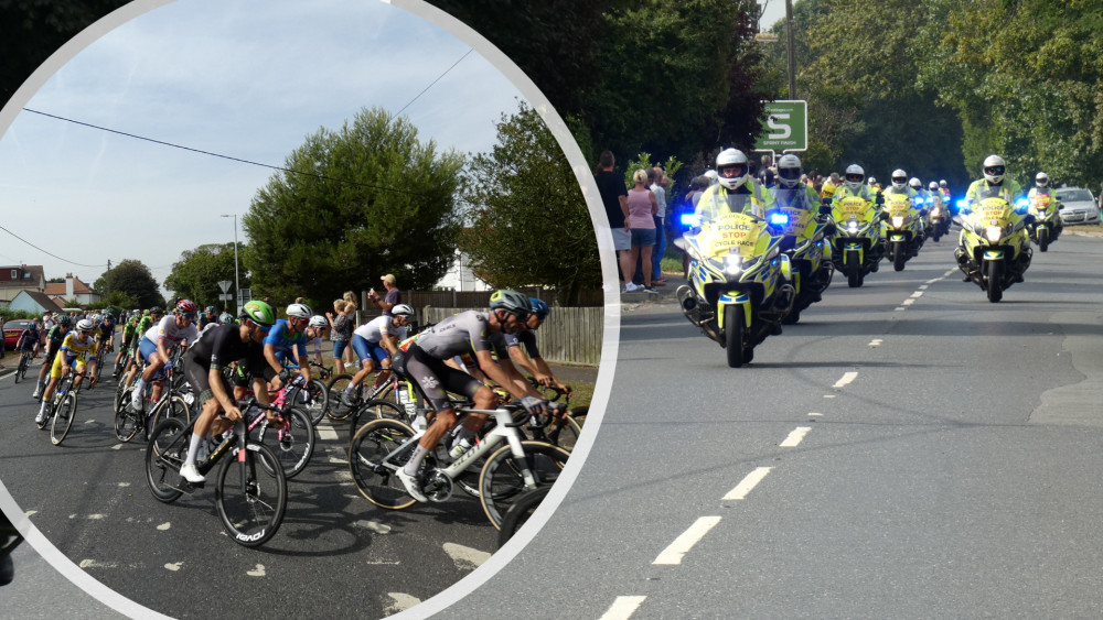 Burnham Town Councillor Nick Skeens captured the riders as they zoomed through the town this afternoon. (Credit: Nick Skeens)