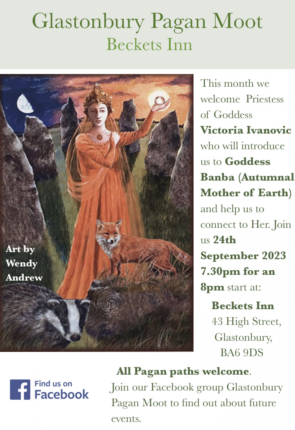 Glastonbury Pagan Moot. Victoria Ivanovic —Introduction to Banba , Autumnal Mother of Earth. Glastonbury Pagan Moot. Victoria Ivanovic —Introduction to Banba , Autumnal Mother of Earth.