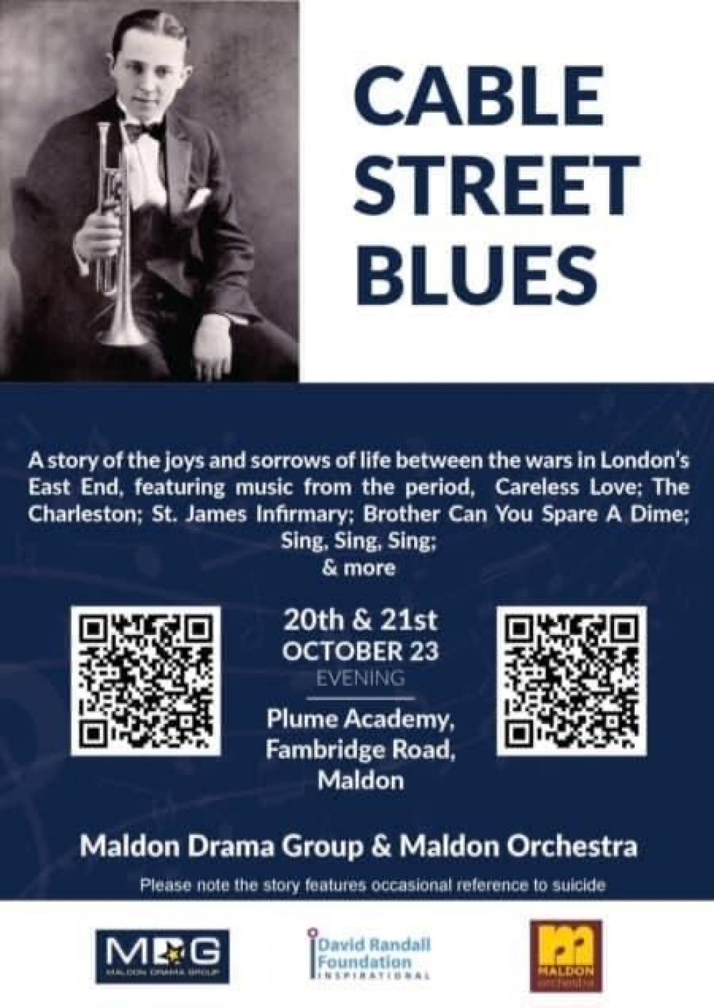 Cable Street Blues poster. (Credit: Maldon Drama Group)