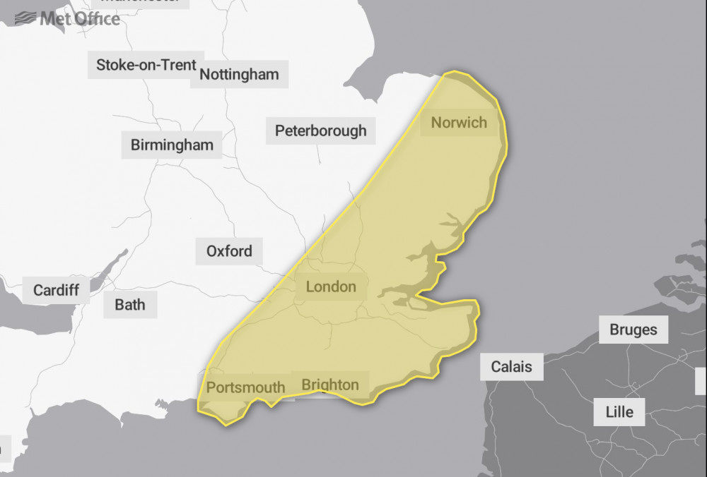 The Met Office have issued a yellow weather warning. (Photo Credit: The Met Office).