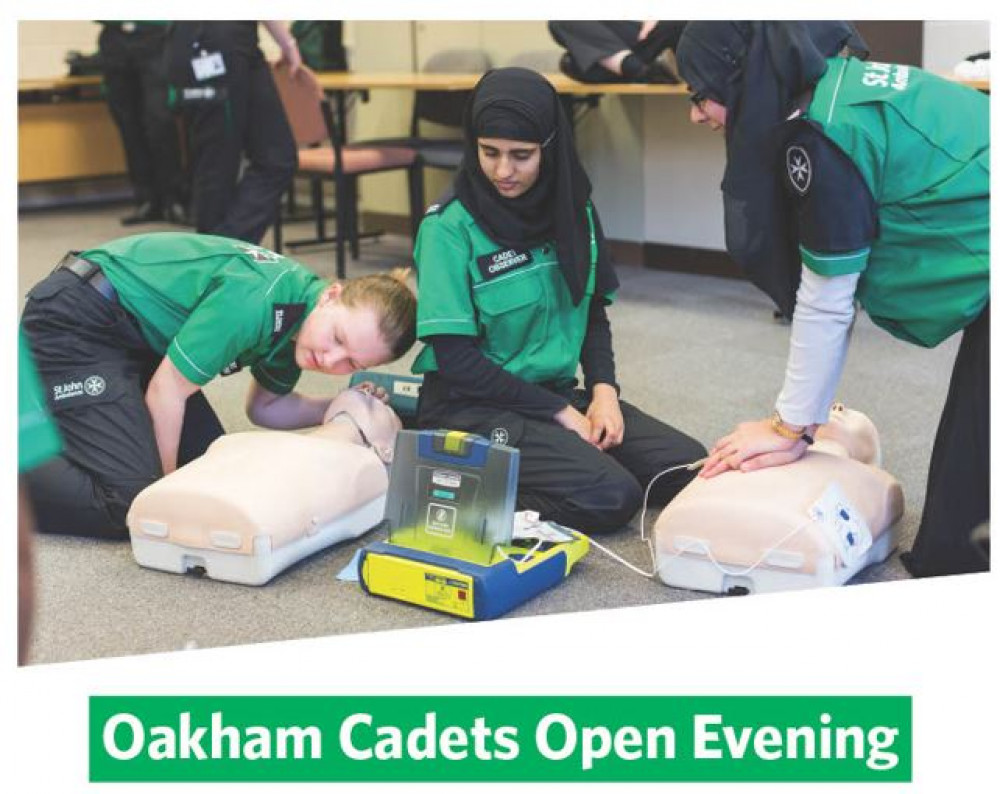 Cadets can practise emergency first aid skills and more at the weekly Cadet sessions. Image credit: St John Ambulance.