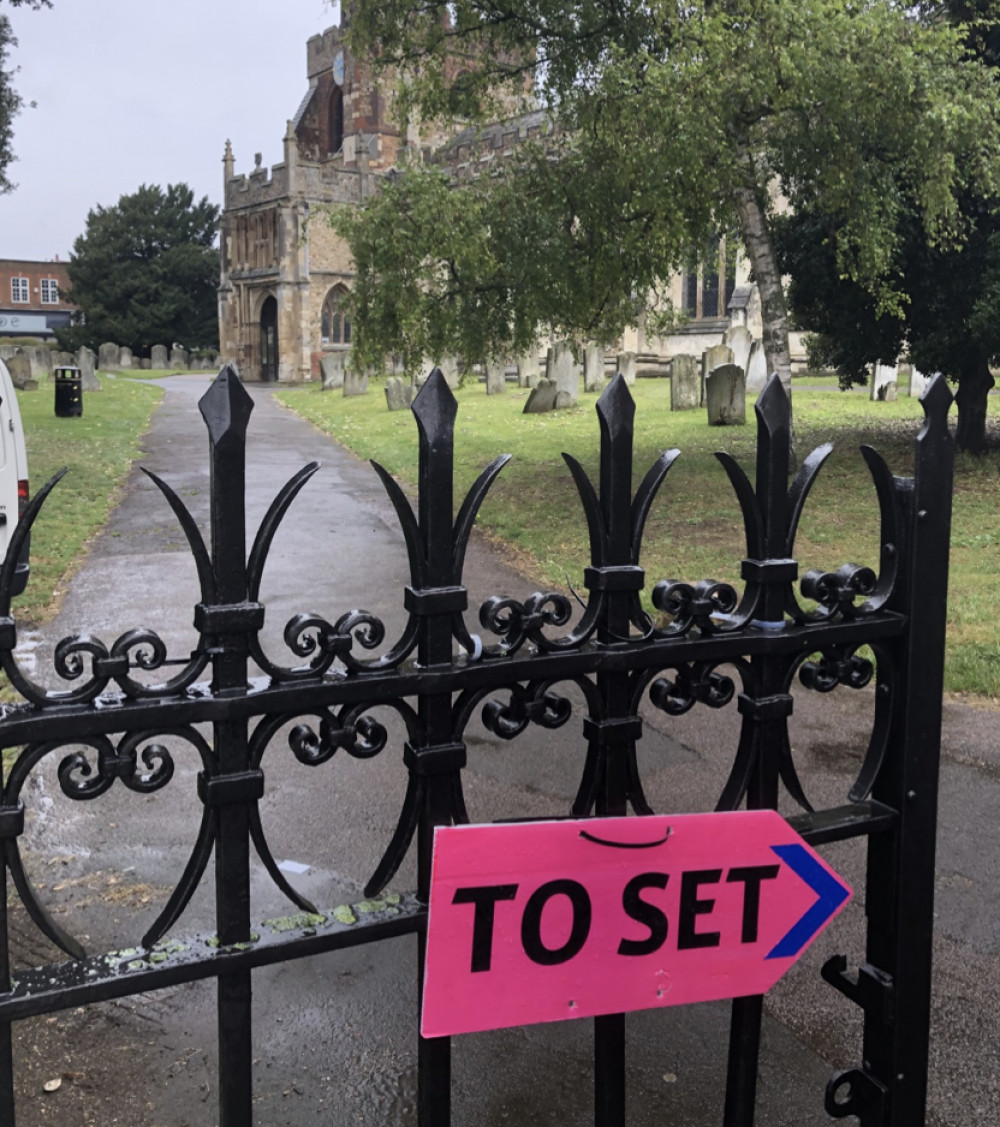 PICTURE: ITV cameras have been filming in Hitchin town centre this week, including the Churchyard at St Mary's - find out more. CREDIT: Pictures Supplied 