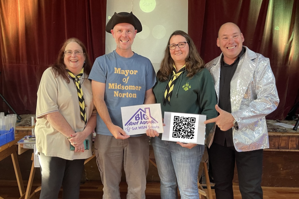 Scout leaders Helen Lear, Judith McKay, Neil Harrington and Cllr Gordon Mackay