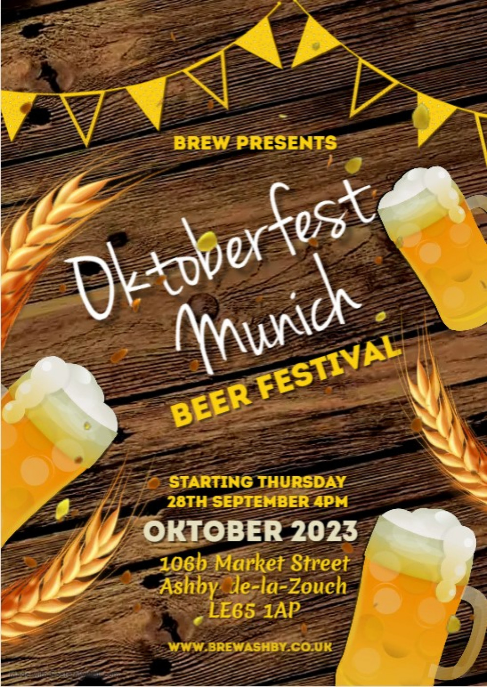 Oktoberfest at Brew, 106B Market Street, Ashby-de-la-Zouch