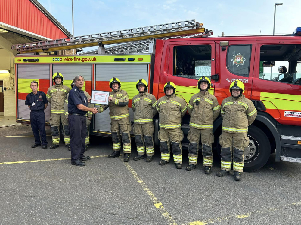 Congratulations to Kev as he moves on. Image credit: Uppingham / Leicestershire Fire and Rescue Services. 