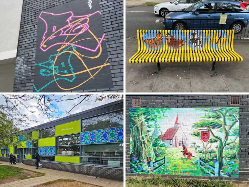 Four local artists were selected to share unique art murals that captures their individual perspectives of Northolt’s diversity (credit: Ealing Council).