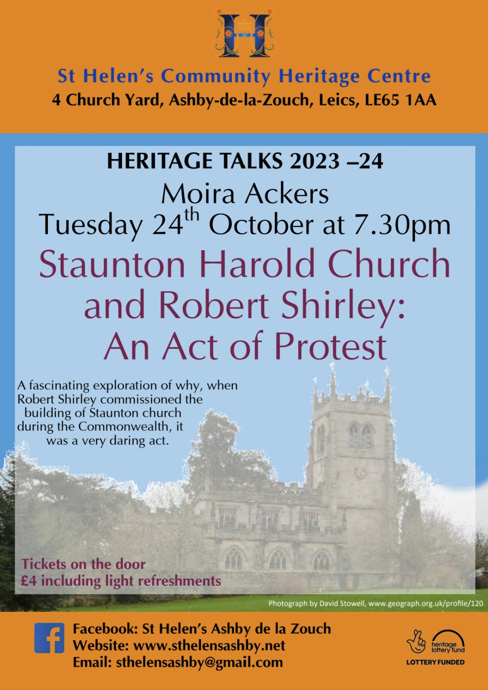 Staunton Harold Church & Robert Shirley: An Act of Protest at St Helen's Community Heritage Centre, Ashby de la Zouch Staunton Harold Church & Robert Shirley: An Act of Protest at St Helen's Community Heritage Centre, Ashby de la Zouch