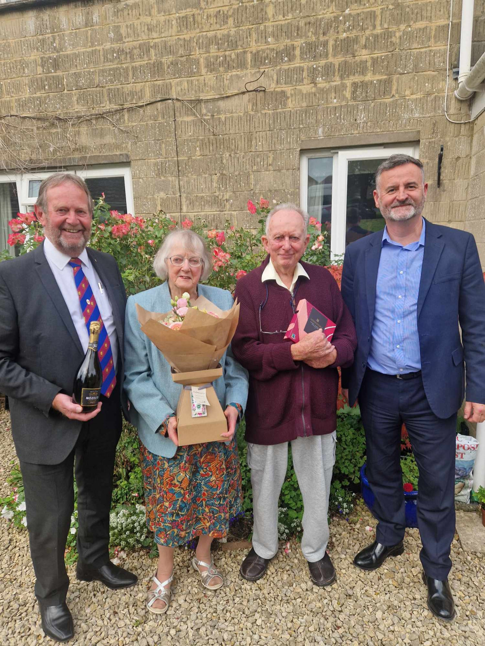 From left: Graham Jffery, President of the board of directors, Mrs & Mr Meagor & Don Morris, CEO of Radstock Co-operative Society From left: Graham Jffery, President of the board of directors, Mrs & Mr Meagor & Don Morris, CEO of Radstock Co-operative Society