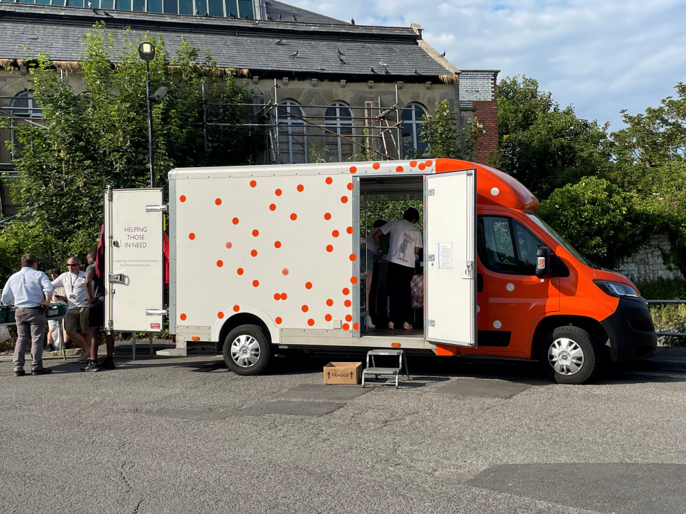 The bright orange Help for Homeless van will make an appearance before heading off to Taunton to provide hot meals to those in need