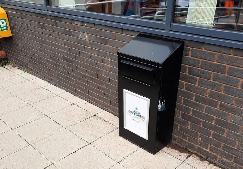 Weapon surrender bin outside local police station offers a safe haven for anonymous disposal of knives and other weapons.