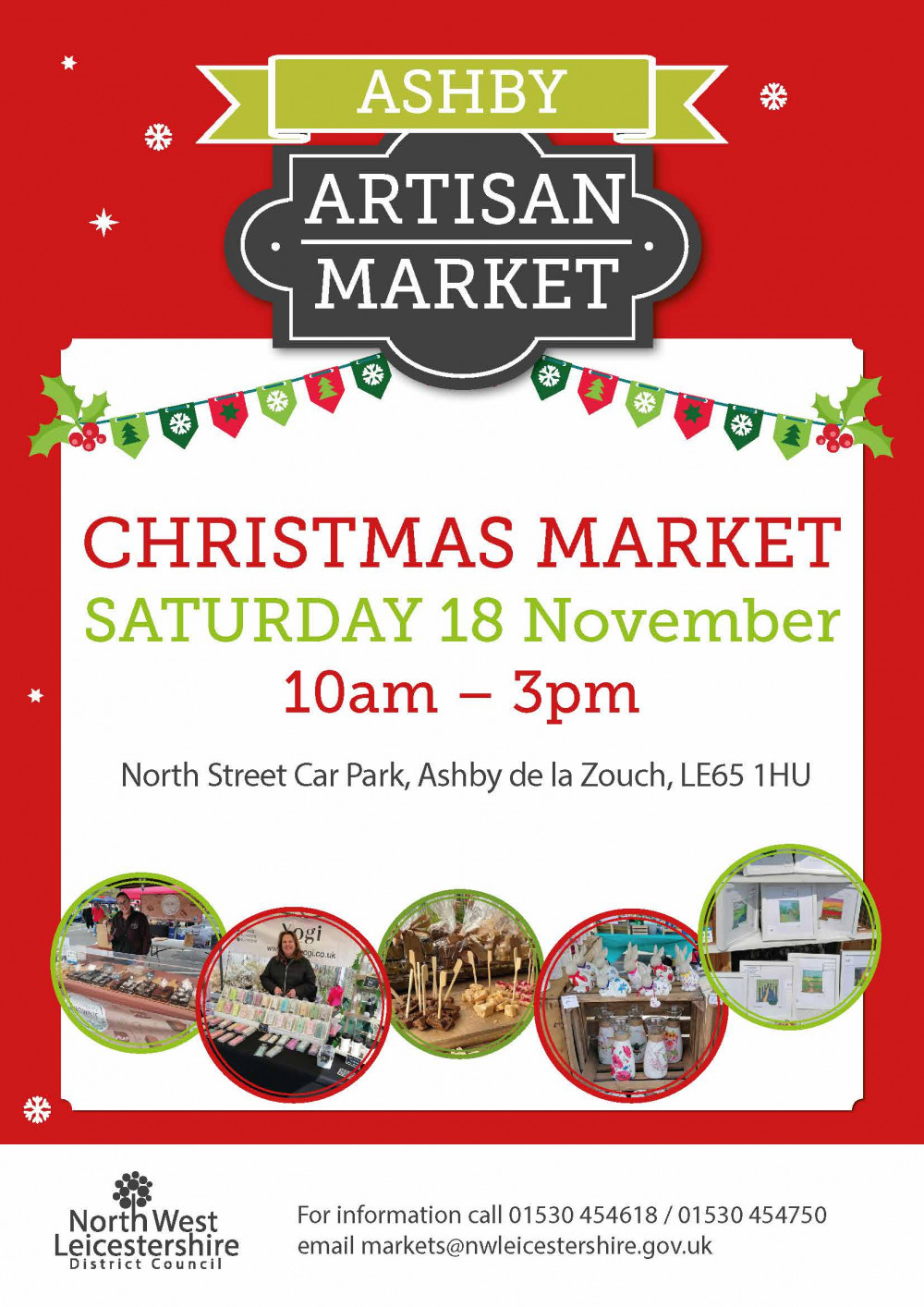 Ashby Christmas Artisan Market in North Street Car Park, Ashby de la Zouch, Leicestershire