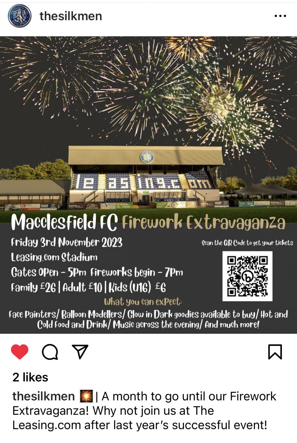 Macclesfield FC Firework Extravaganza