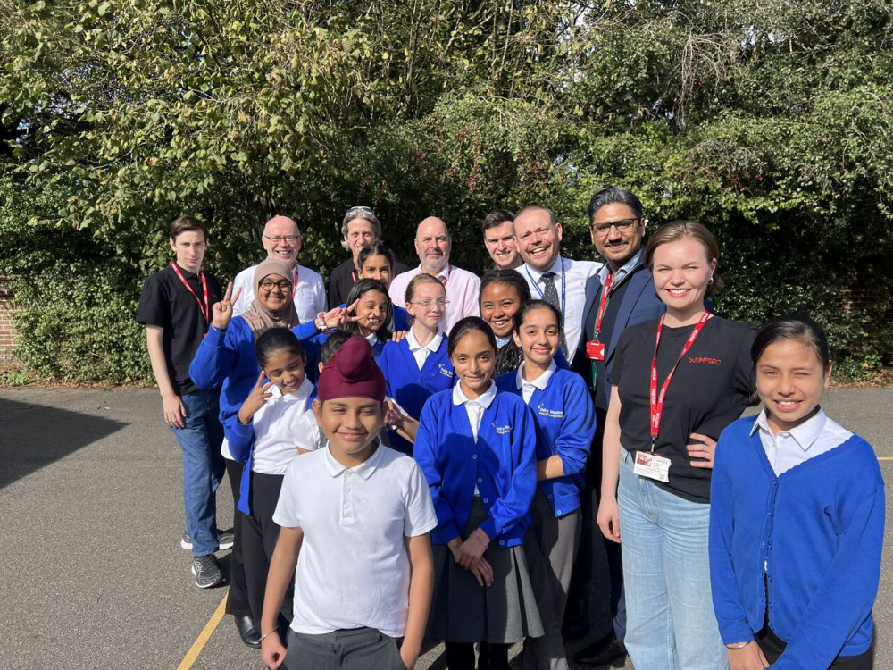 The JUMPSEC team with students from Dairy Meadow Primary School (credit: JUMPSEC).