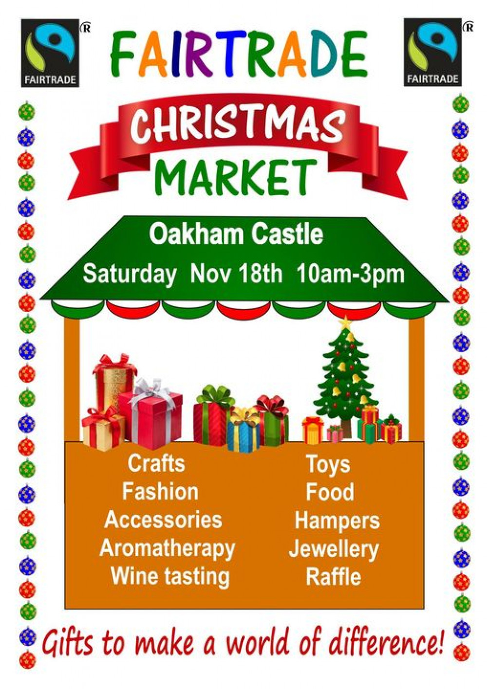 Fairtrade Christmas Market, Oakham, Rutland Fairtrade Christmas Market, Oakham, Rutland