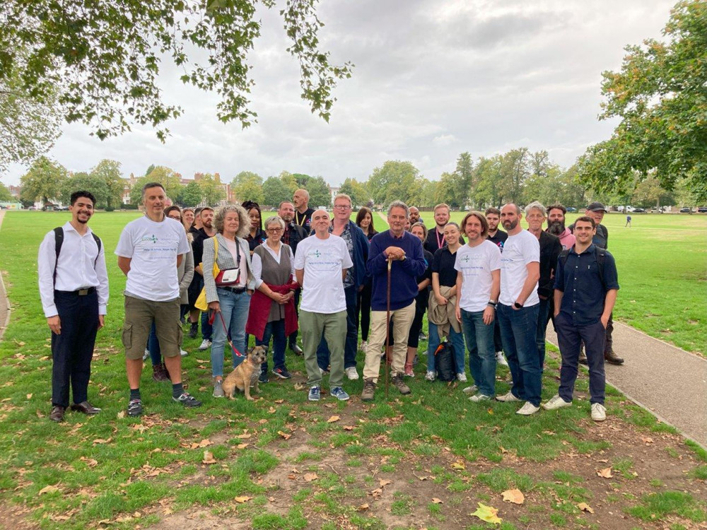 Gabriel and the other volunteers at Richmond Green. (Photo Credit: Brett Hindson).