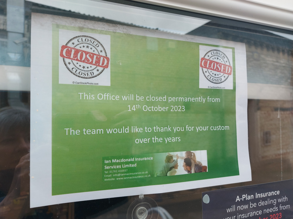 The sign in the window of Ian Macdonald's in Midsomer Norton 