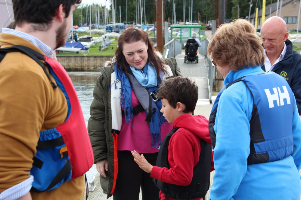 Conservative MP Alicia Kearns recently visited Rutland Sailing Club. Image credit: Alicia Kearns MP. 