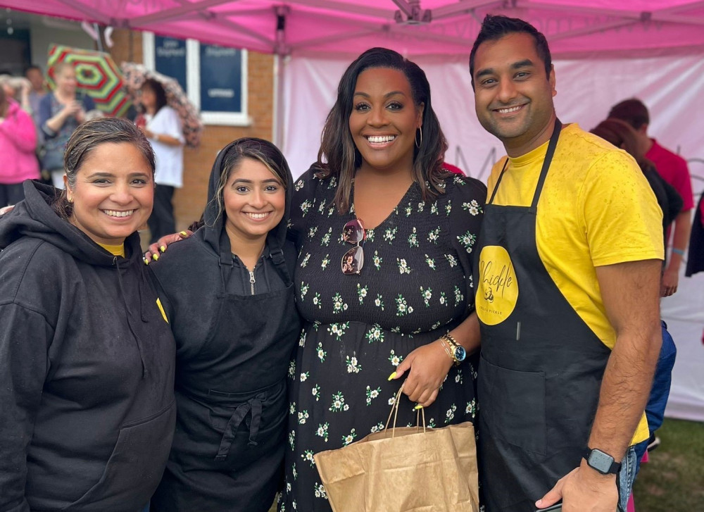 Alison Hammond with Chickle Graze, one of the food vendors who donated some of their proceeds on the day (image supplied)