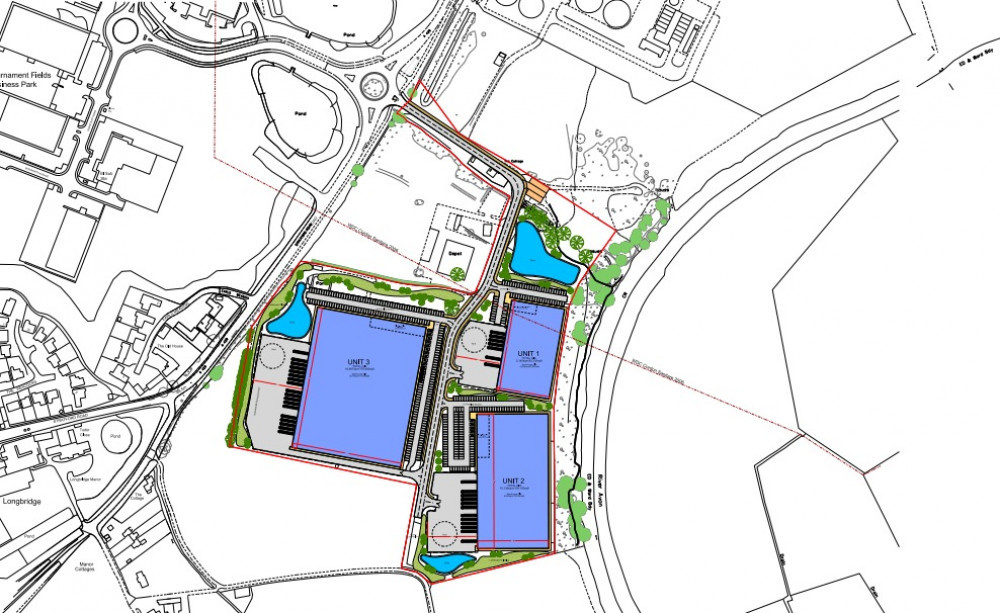 Outline designs for the new industrial space off Stratford Road (image via planning application)