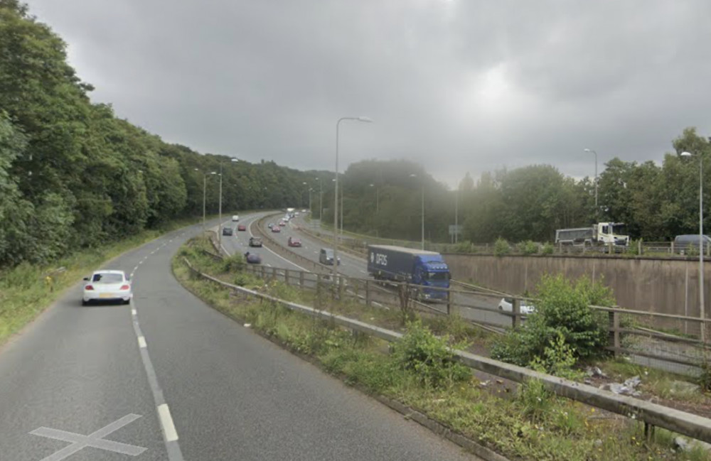 According to eyewitnesses, the cat was thrown out of a car travelling on the A500 near Porthill roundabout (Google).