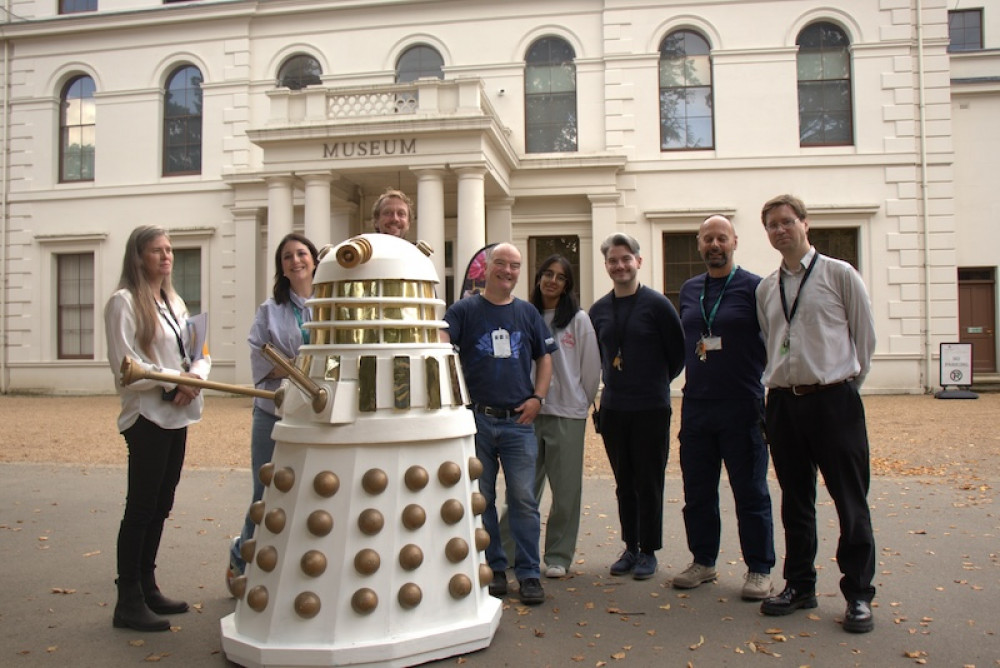 The Gunnersbury Park Museum team in front of a Dalek from the Doctor Who TV series (credit: Hounslow Council).