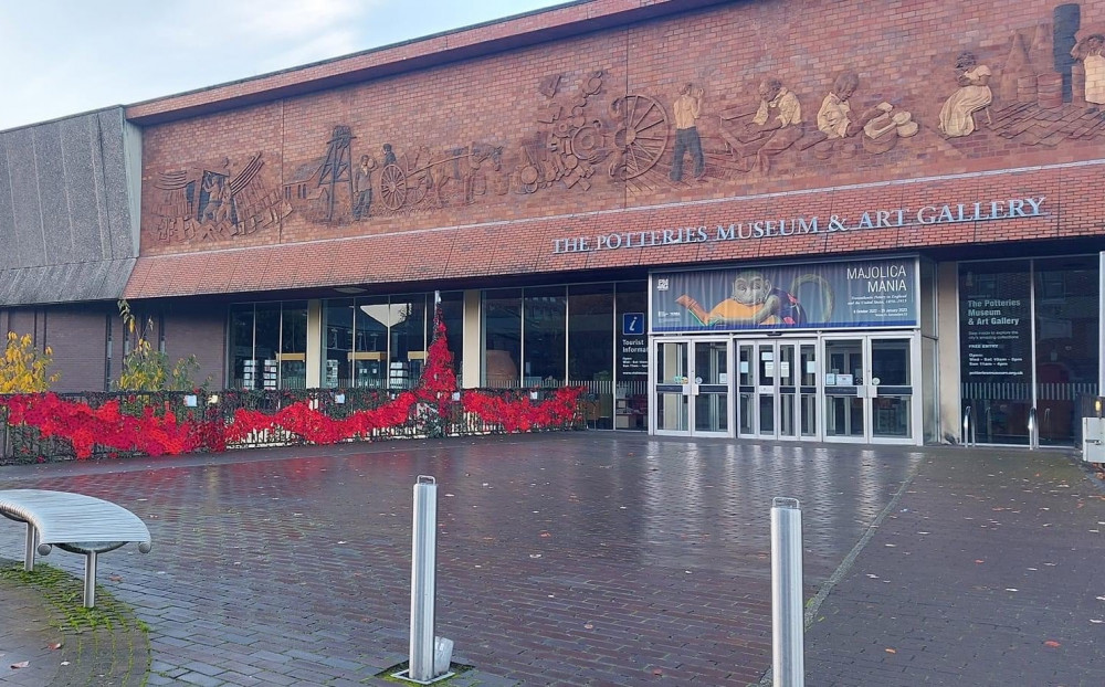 Last year a large display was featured along the railings by the entranceway of The Potteries Museum & Art Gallery (Let's Make Jam).