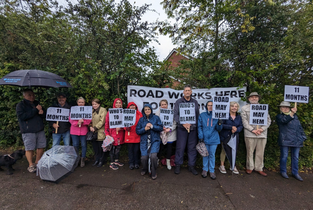 Locals protesting outside the public meeting in Hatton last week (image supplied) Locals protesting outside the public meeting in Hatton last week (image supplied)